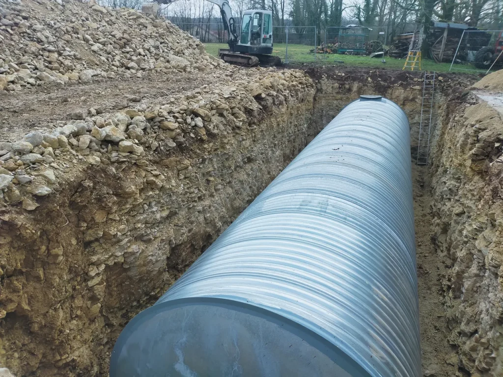 récupérateur d'eau de pluie enterré dans le doubs